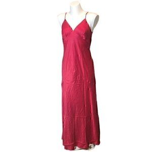 Vintage Victoria's Secret Red Slip Dress Gown 100% silk M